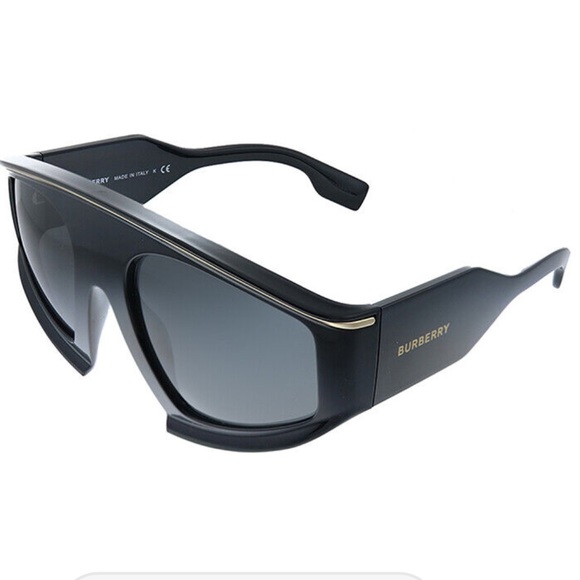 New Burberry Brooke BE4353 Black Shield sunglasses. No case - Picture 2 of 14